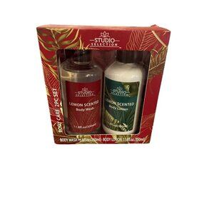 Studio Selection 2pc Body Care Set, Lemon Scented Body Wash & Lotion Set, Gift